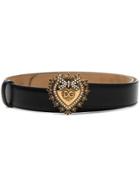 Dolce & Gabbana Devotion Heart-buckle Belt - Black