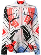Capucci Ruffled Printed Cropped Jacket - White