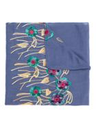 Serpui Embroidered Scarf - Blue