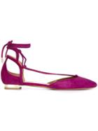 Aquazzura Ankle Tie Ballerinas