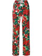 Dolce & Gabbana Floral Print Track Trousers - Red
