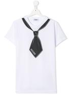 Moschino Kids Teen Tie Print T-shirt - White