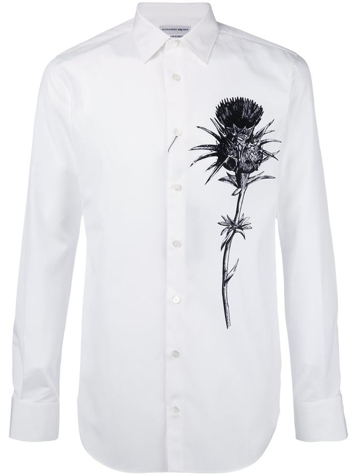 Printed Shirt - Men - Cotton - 16 1/2, White, Cotton, Alexander Mcqueen