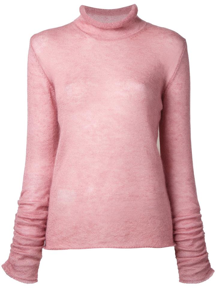 Le Ciel Bleu Sheer Jumper, Women's, Size: 36, Pink/purple, Silk/wool