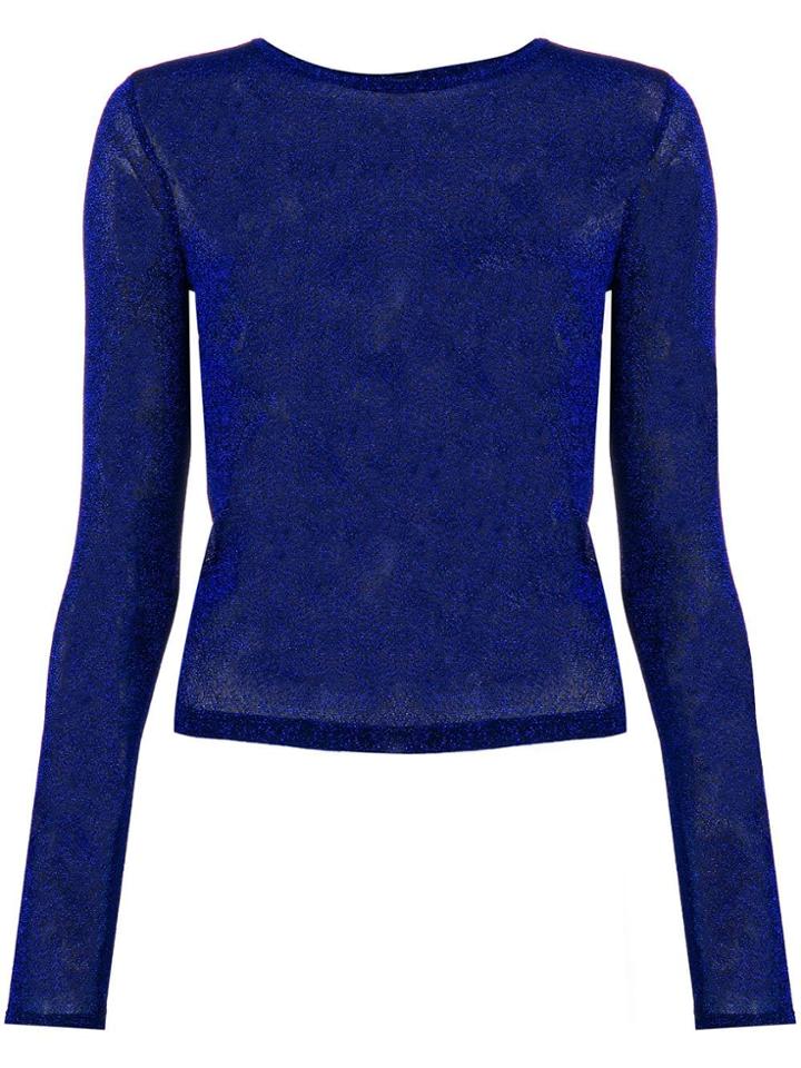 Amen Sheer Metallic Top - Blue