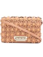 Zac Zac Posen Flower Embellished Crossbody Bag, Women's, Brown, Calf Leather