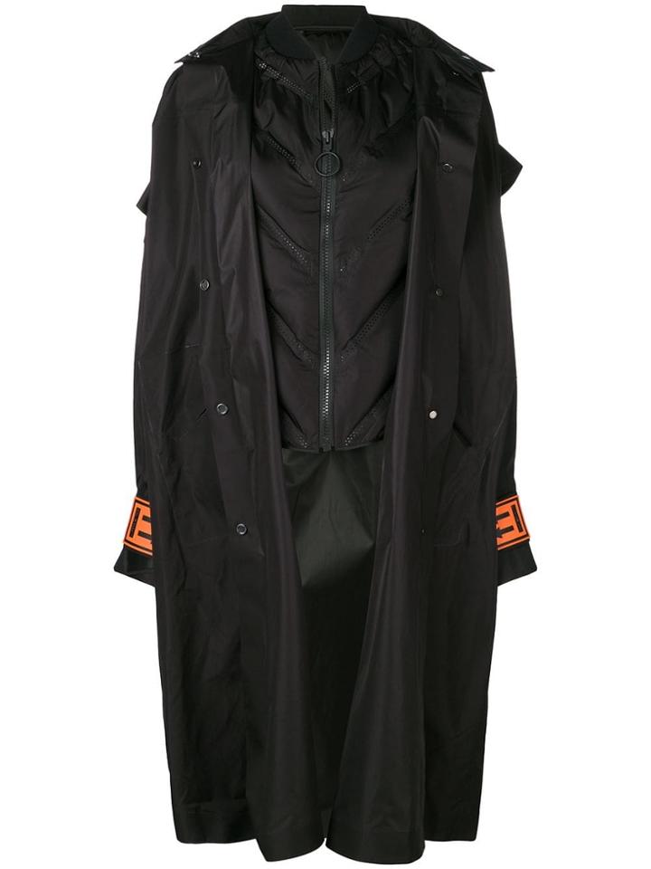 Off-white Oversized Hood Coat - Black