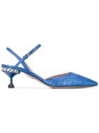 Miu Miu Crystal-embellished Pumps - Blue