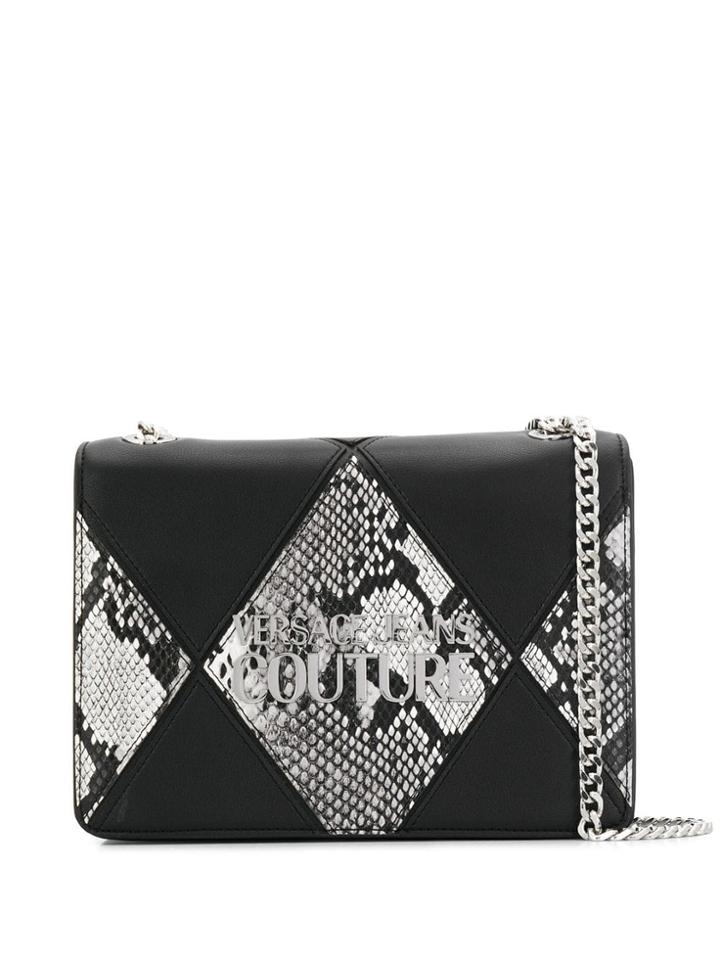 Versace Jeans Couture Snake Effect Chain Shoulder Bag - Black