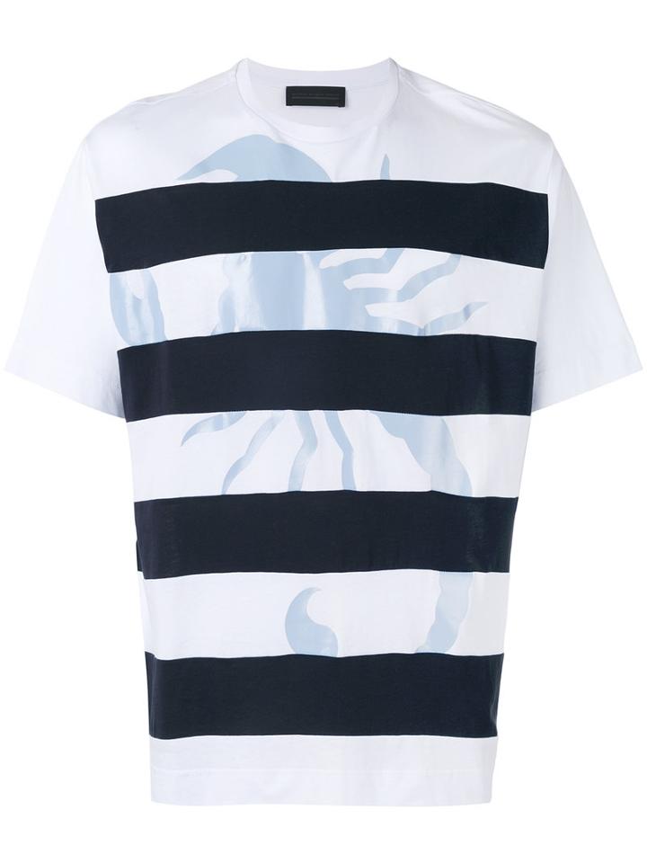 Diesel Black Gold Striped T-shirt, Men's, Size: Large, White, Cotton