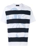 Diesel Black Gold Striped T-shirt, Men's, Size: Large, White, Cotton