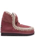 Mou Whipstitched Boots - Red