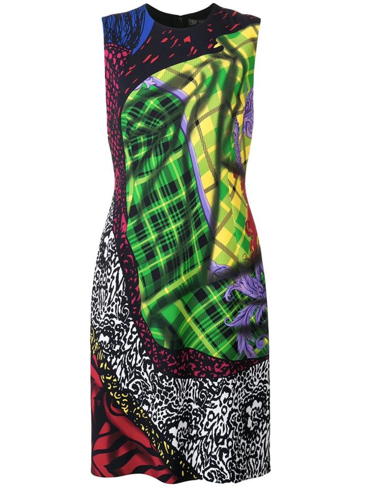 Versace Multi Print Sleeveless Dress - Blue