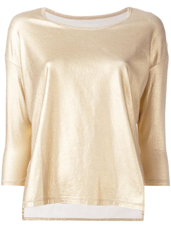 Majestic Filatures Plain Blouse, Women's, Size: 4, Grey, Cotton/spandex/elastane