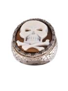 Amedeo Embossed Skull Ring, Women's, Size: 8 1/4, Brown