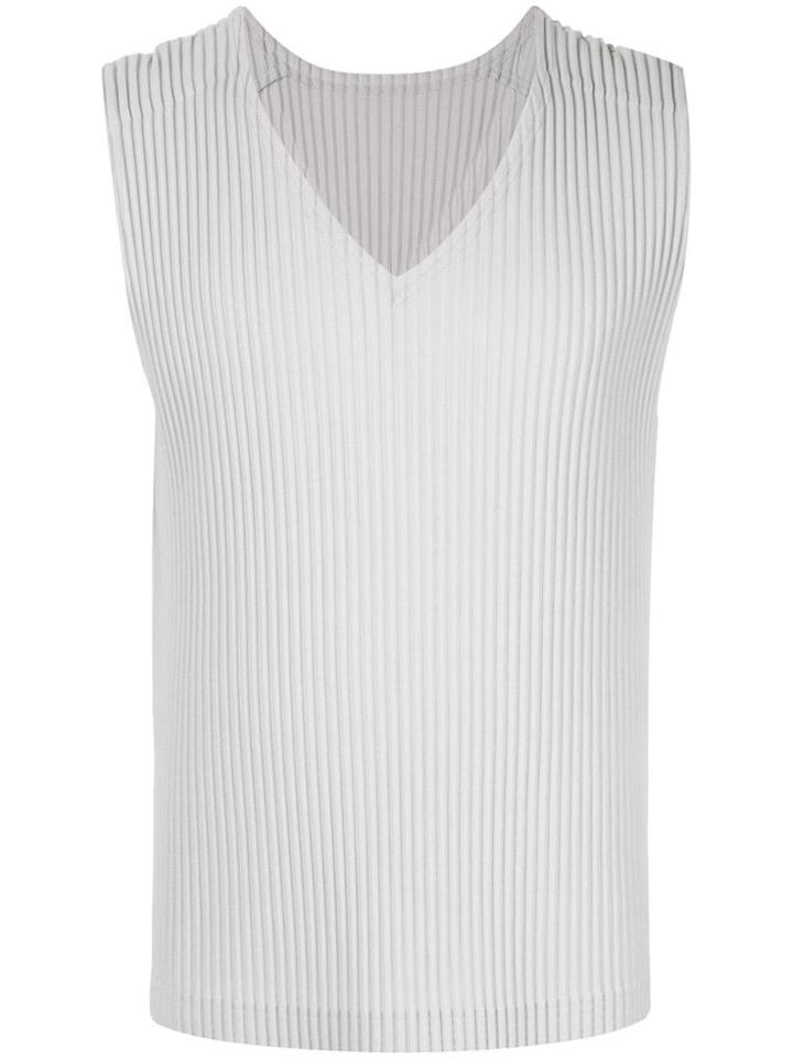 Homme Plissé Issey Miyake Basic Pleated Tank Top - Grey