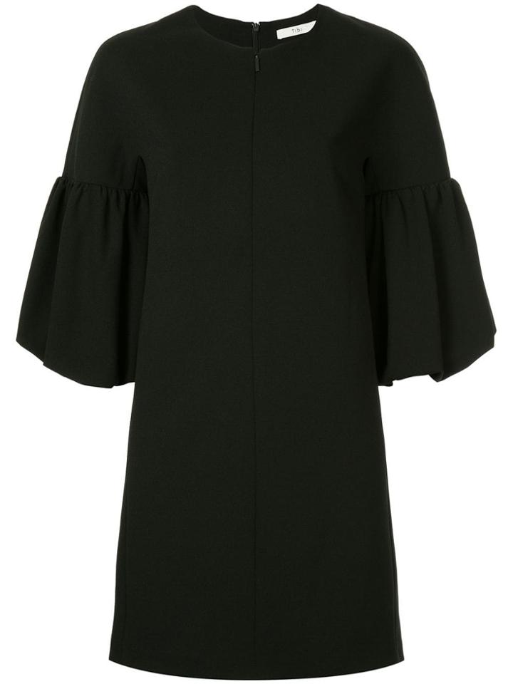 Tibi Balloon Sleeve Crepe Dress - Black