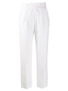 Yves Saint Laurent Pre-owned 1970's High Rise Tapered Trousers - White