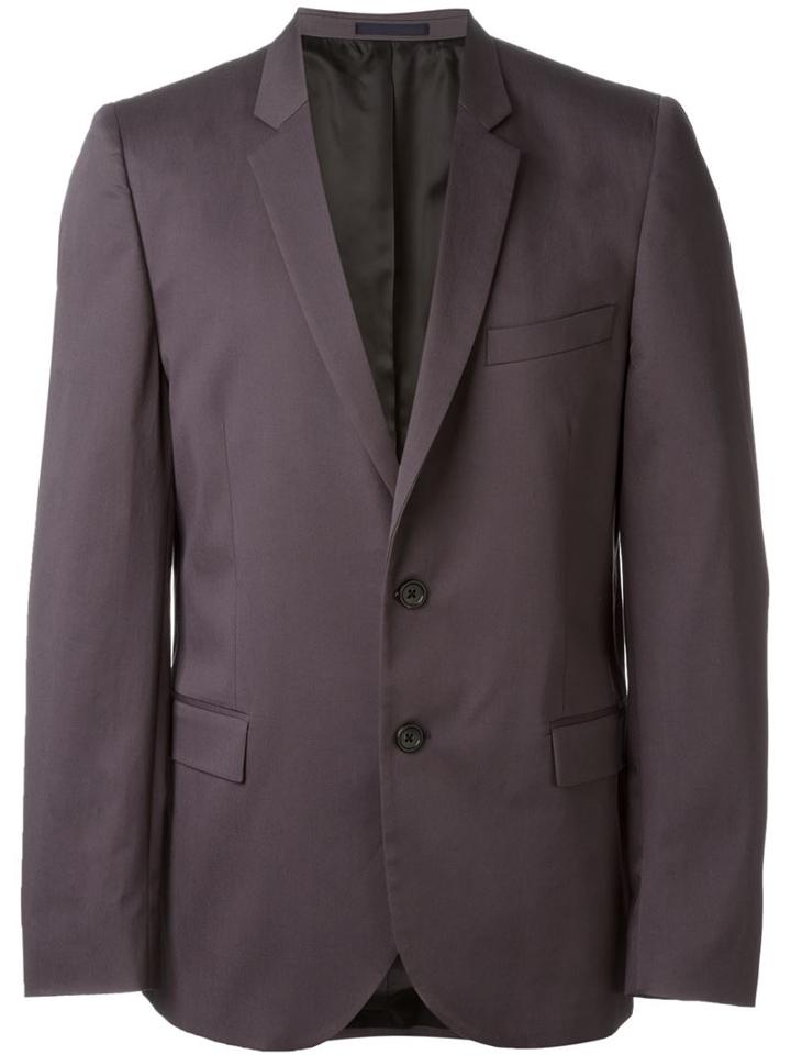 Ps Paul Smith Button Blazer, Men's, Size: 56, Grey, Cotton/spandex/elastane/viscose