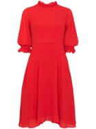 Rejina Pyo Knee Length Crepe Dress With Ruffled Trims - Red
