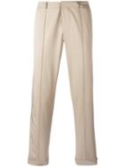 Gcds - Striped Sides Cropped Trousers - Men - Cotton - Xs, Nude/neutrals, Cotton