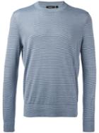 Theory Fine Strippe Jumper, Men's, Size: Xl, Blue, Silk/spandex/elastane/cashmere