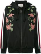 Gucci - Floral Embroidered Hooded Sweatshirt - Women - Cotton/polyester - M, Black, Cotton/polyester