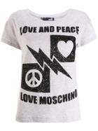 Love Moschino Peace & Love Sequins T-shirt - Grey
