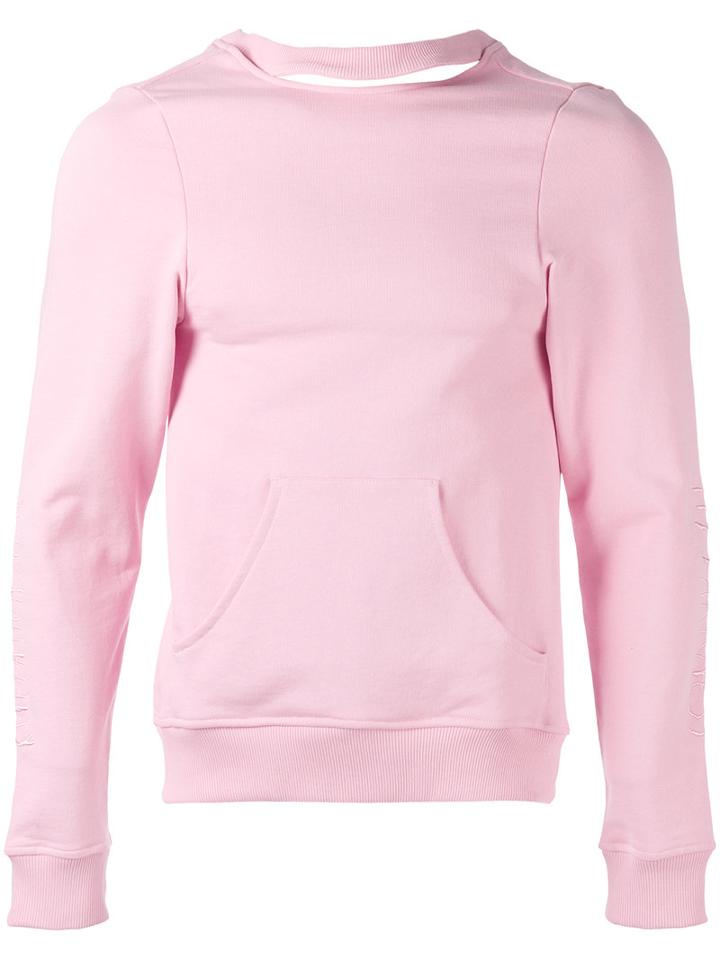 Dust - Split-open Back Sweatshirt - Unisex - Cotton - S, Pink/purple, Cotton