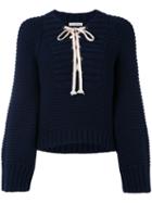 Ulla Johnson - Lace-up Sweater - Women - Cotton - M, Blue, Cotton