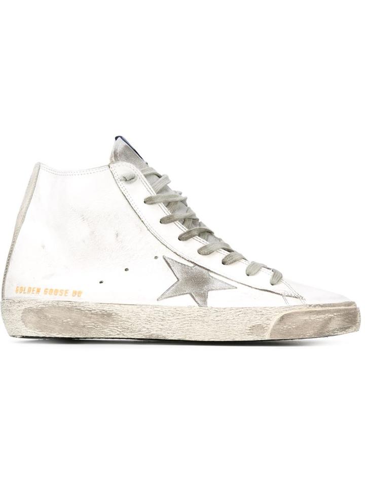 Golden Goose Deluxe Brand Francy Hi-top Sneakers, Men's, Size: 40, White, Leather/cotton/rubber