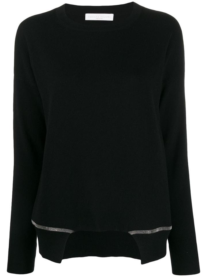 Fabiana Filippi Long-sleeve Asymmetric Sweater - Black