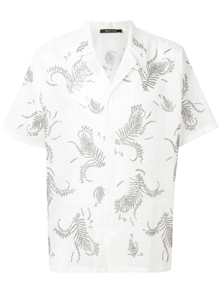 Roberto Cavalli Swarovski Embellished Shirt - White
