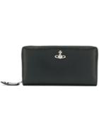 Vivienne Westwood Logo Plaque Zip Around Wallet - Black