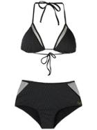 Brigitte Panelled Bikini Set - Black