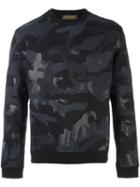 Valentino Camouflage Print Sweatshirt, Men's, Size: Xl, Black, Cotton/polyamide