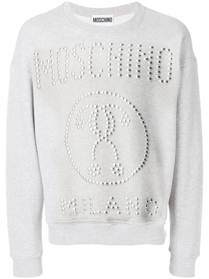 Moschino Studded Logo Sweatshirt - Grey
