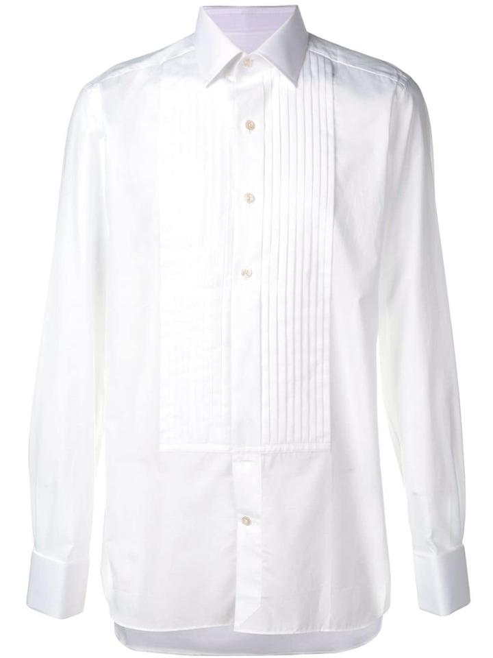 Tom Ford Pleated Bib Shirt - White