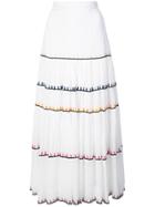 Carolina K Embroidered Full Skirt - White
