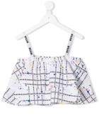 Msgm Kids Printed Parachute Canvas Top - White