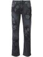 Christopher Kane Leaf Stencil Jeans, Women's, Size: 29, Grey, Cotton/spandex/elastane
