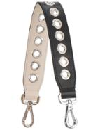 Fendi Black Leather Eyelet Bag Strap