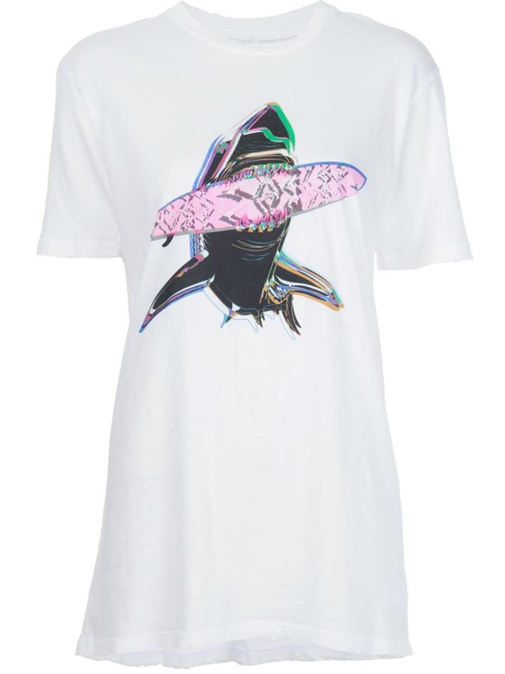 Baja East Shark Print T-shirt, Women's, Size: 00, White, Supima Cotton