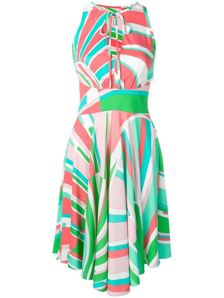 Emilio Pucci Geometric Print Summer Dress - Green