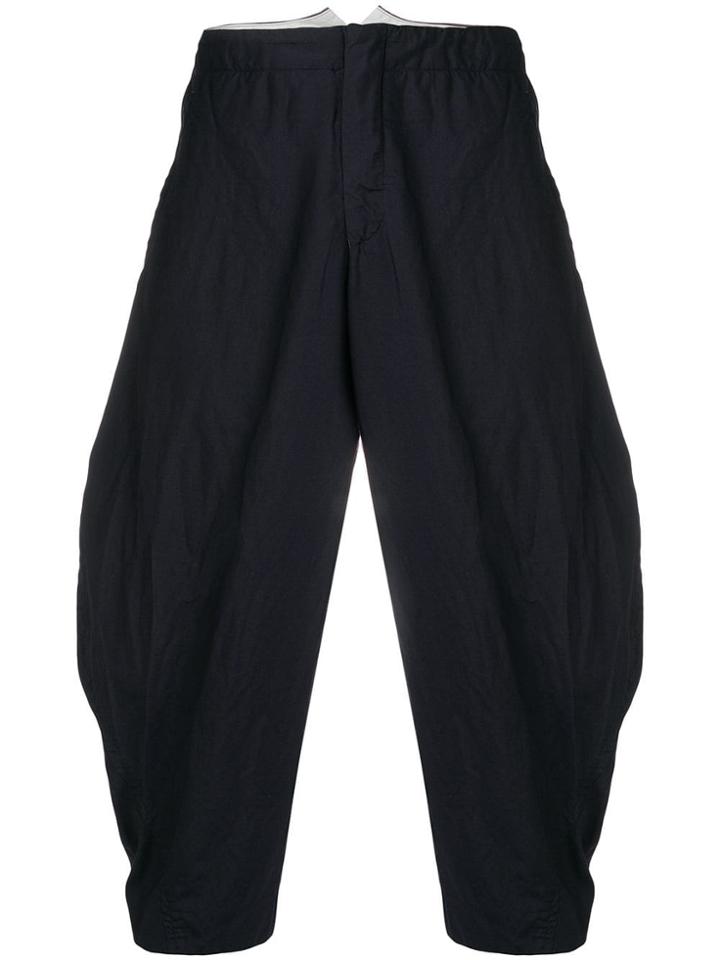 Comme Des Garçons Homme Plus Wide-leg Cropped Trousers - Black