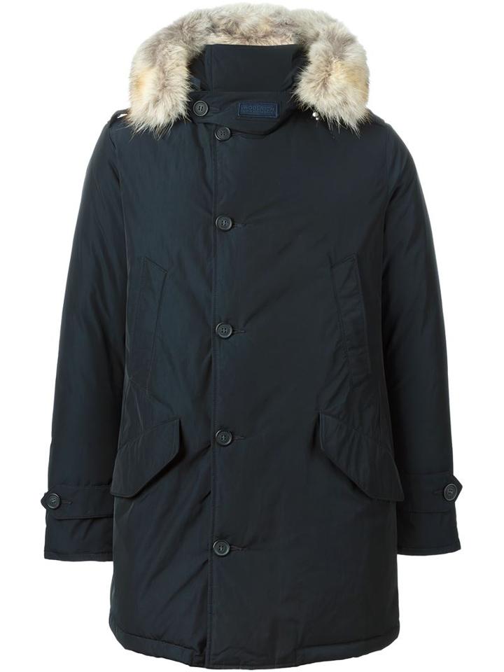 Woolrich Coyote Fur Trim Parka, Men's, Size: Xl, Blue, Feather Down/nylon/polyester/coyote Fur