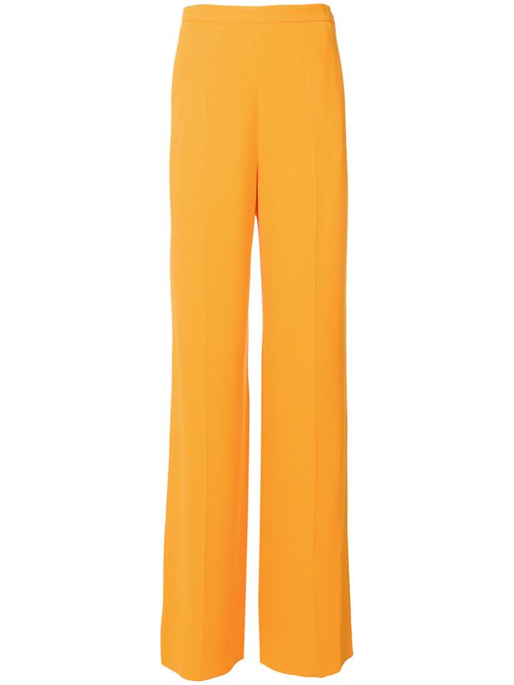 Roberto Cavalli Creased Wide Leg Trousers - Yellow & Orange