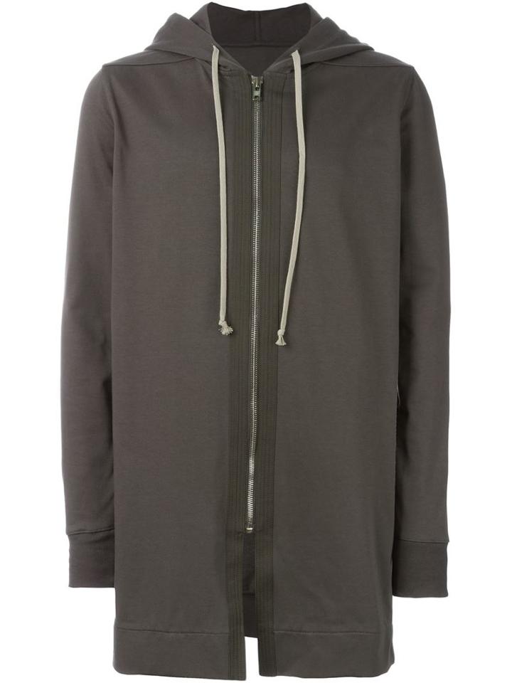 Rick Owens Long Length Hoodie, Men's, Size: S, Grey, Cotton