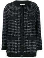 Sandro Paris Tweed Embroidered Cardigan - Blue