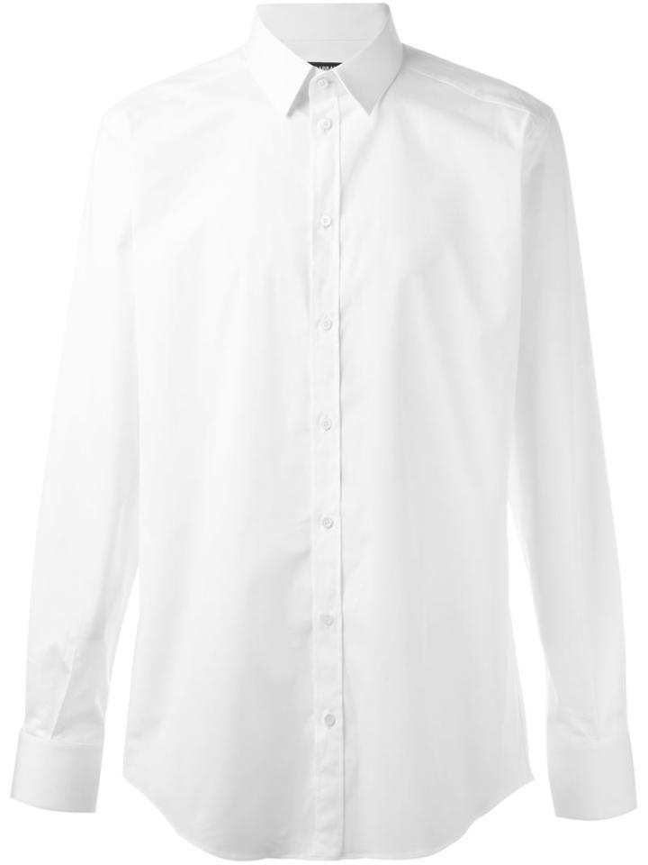 Dolce & Gabbana Classic Shirt, Men's, Size: 42, White, Cotton/spandex/elastane
